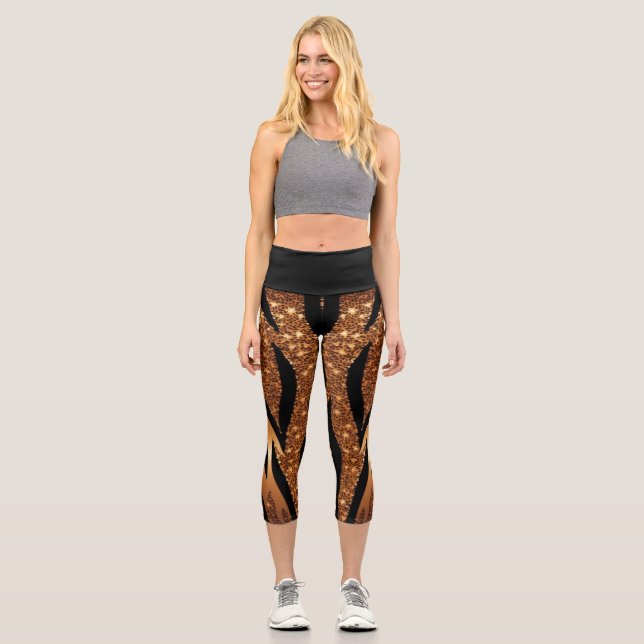 Leggings Capri Tigre de Parties scintillant d'âge (Recto)