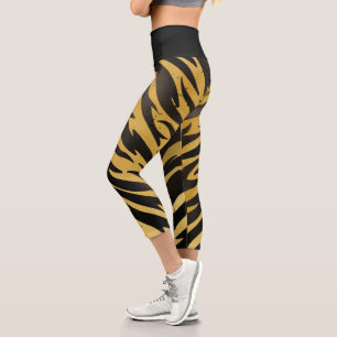Leggings Capri Tigre rétro Tiger rayures Motif de peau détendu