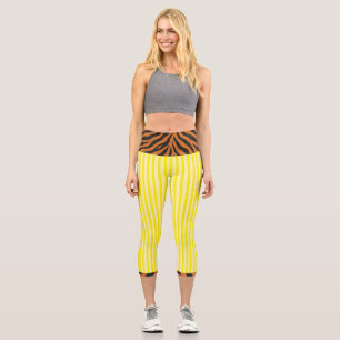 LEGGINGS CAPRI "TIGRESSE CITRON" - TAILLE HAUTE