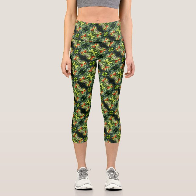 Leggings Capri Tomates cerises de jardin Nature Abstraite (Recto)