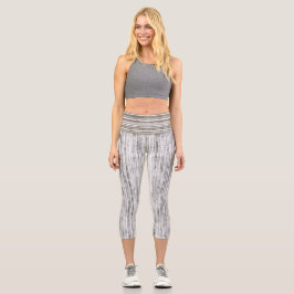 Leggings Capri Tons de marbre gris et Motif à rayures