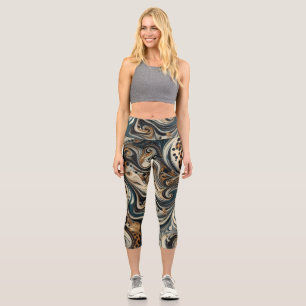 Leggings Capri Tourbillon Imprimé Léopard Abstrait