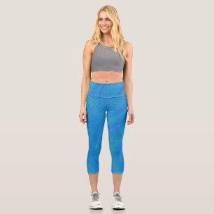 Leggings Capri Tourbillons bleus sur les jambières capri