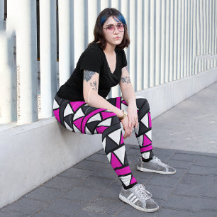 Leggings Capri Triangles Géométriques Roses
