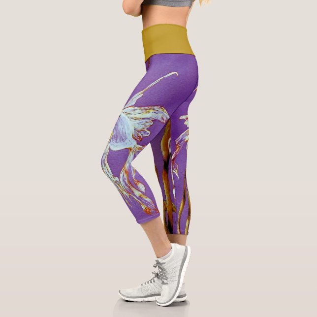 Leggings Capri Tropical Fantail Fish Watercolor  (Gauche)