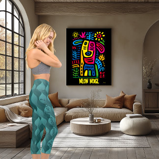 Leggings Capri Turquoise Energy Flow – Vêtement Actif à Feuille d
