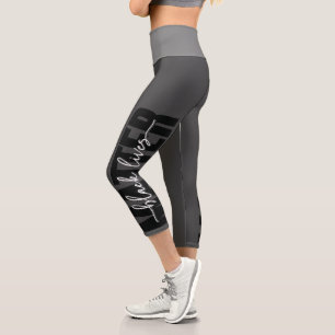 Leggings Capri Typographie de la matière noire