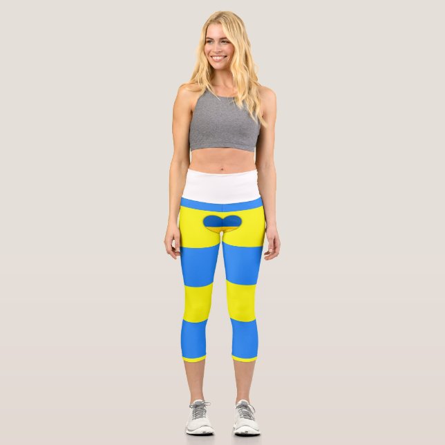 Leggings Capri Ukraine Drapeau bleu jaune Thunder_Cove (Recto)