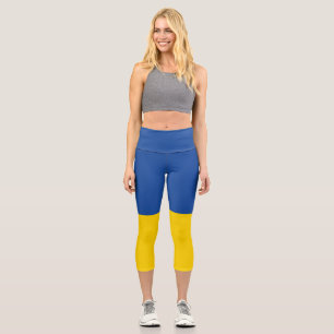 Leggings Capri Ukraine Drapeau, Pays Ukrainien Cadeau Patriotique