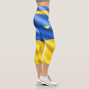 Leggings Capri Ukraine - Paix - drapeau ukrainien - Liberté