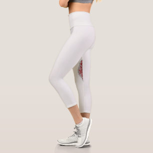 Leggings Capri un design de motif rouge et blanc