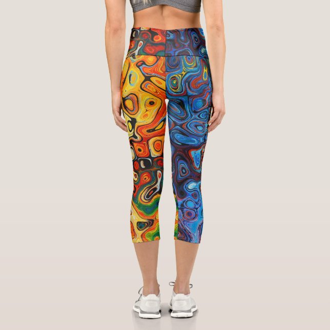 Leggings Capri Unique Abstrait multicolore (Verso)