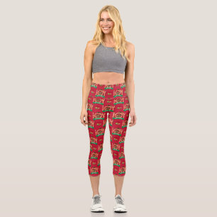 Leggings Capri Vacances de Noël Joie au Motif des écureuils