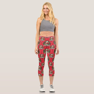 Leggings Capri Vacances de Noël Merry Clarkmas Motif