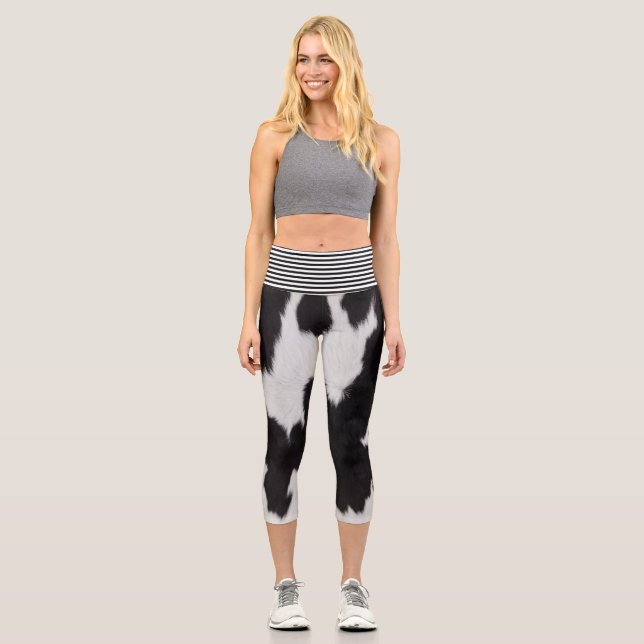 Leggings Capri Vachette noire et blanche (Recto)