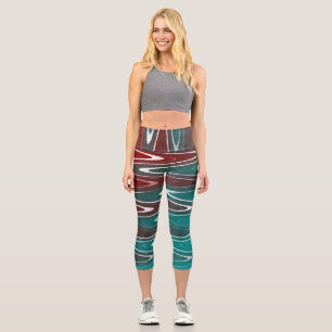 Leggings Capri Vagues en blanc