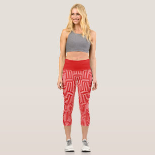 Leggings Capri valentines coeur rouge rose rayé