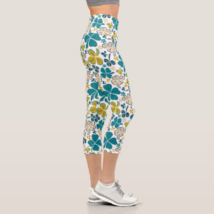 Leggings Capri Verte Shamrock Motif Saint Patrick`s Day Ca