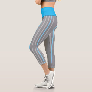 Leggings Capri Vêtements Murugi azur Bandes Hautes Taille