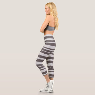 Leggings Capri Vêtements pour femmes d'été gris rayé