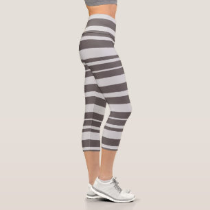 Leggings Capri Vêtements pour femmes d'été gris rayé