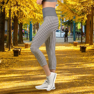Leggings Capri Vichy Gris Foncé