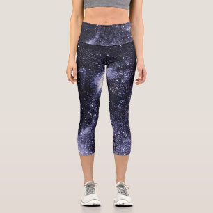 Leggings Capri Violet violet violet très peri noir galaxie abstra