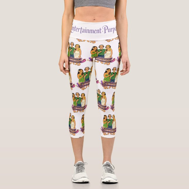 Leggings Capri Visages de dessin animé (Recto)