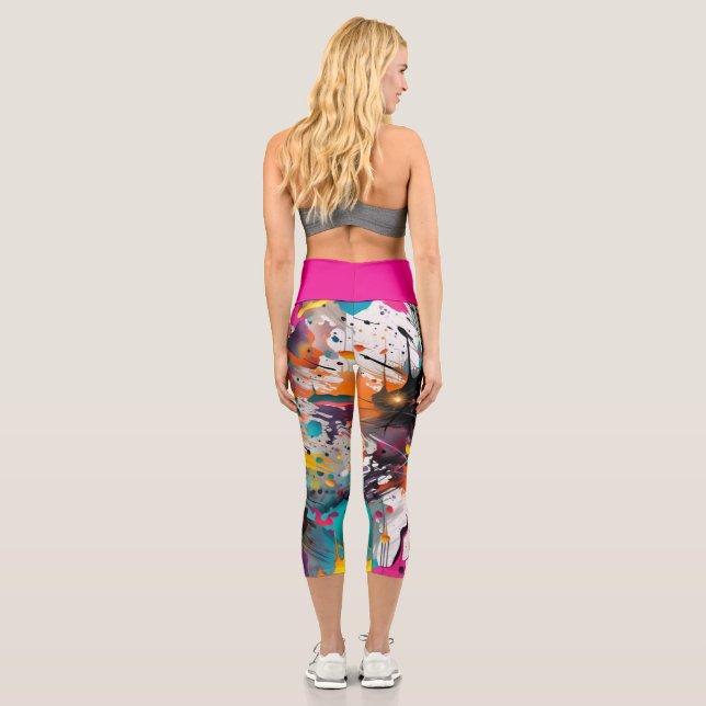 Leggings Capri Vivid Chaos Splash Graffiti (Verso)