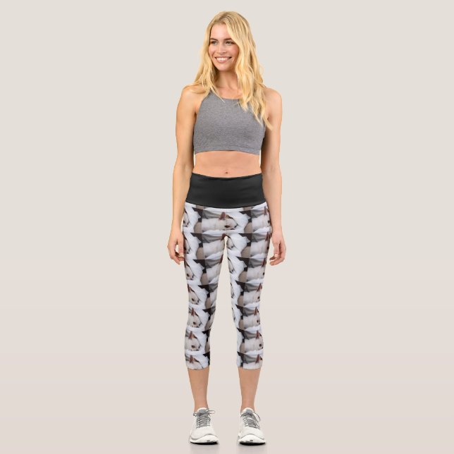 Leggings Capri Votre chiot chien de compagnie photo personnalisée (Recto)