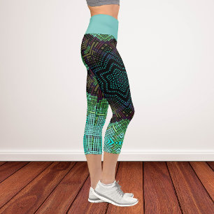 Leggings Capri Weer Mandala Vert bleu et violet
