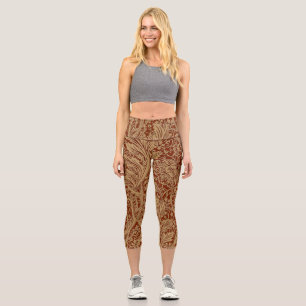 Leggings Capri William Morris Arcadia Floral Garden Flower Classi