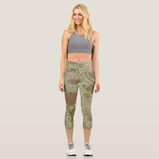 Leggings Capri William Morris Cray Fleur de Sage Floral Botanique (Recto)