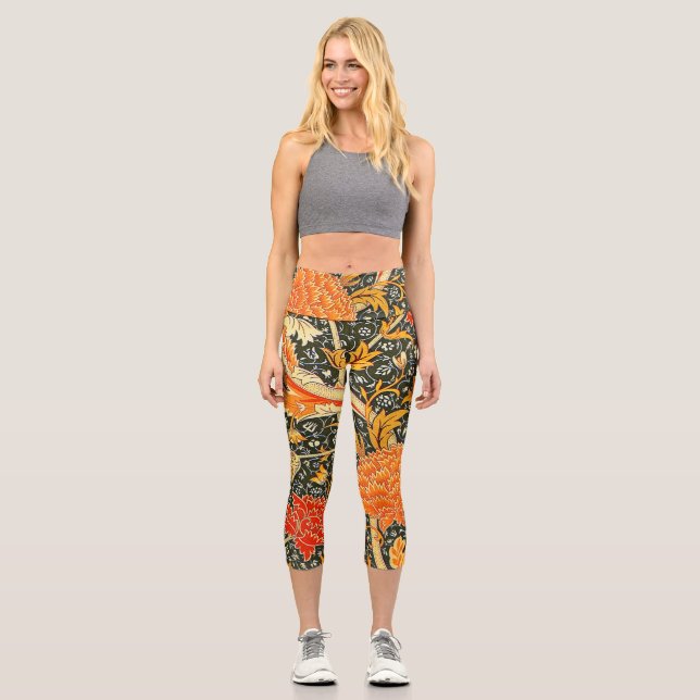 Leggings Capri William Morris Cray Fond d'écran Motif (Recto)