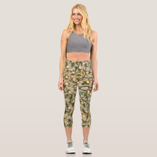 Leggings Capri William Morris Floral Fruit Garden Fleur Classique