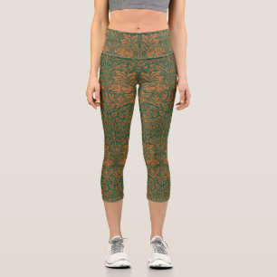 Leggings Capri William Morris Frère Lapin Motif Ambre Noir