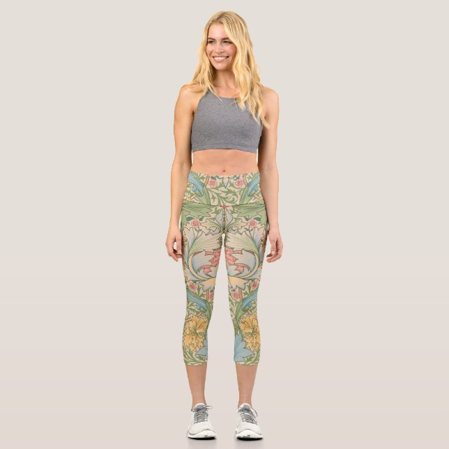 Leggings Capri William Morris Myrtle Fleur Floral Botanique (Recto)