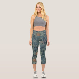 Leggings Capri William Morris Orchard Art Motif