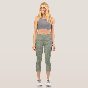 Leggings Capri William Morris Willow Art Garden Flower Classic