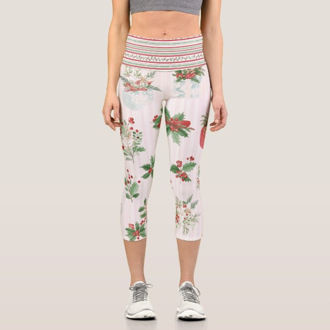Leggings Capri Winter Holiday Evergreen (Recto)