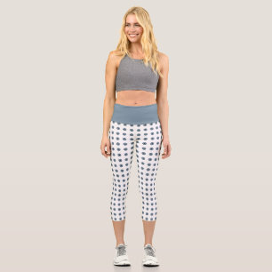 Leggings Capri Yeux à points bleu d'Halloween