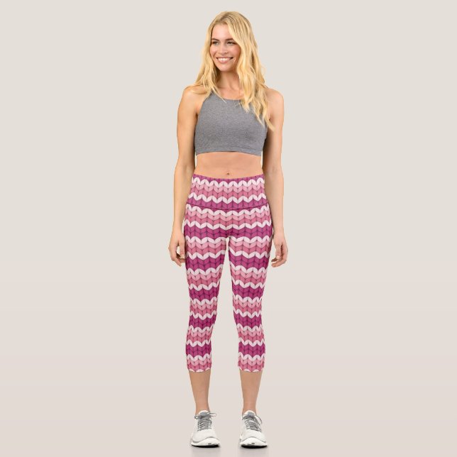 Leggings Capri Zag rose beige (Recto)