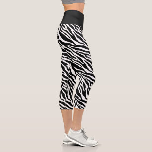 Leggings Capri Zebra Stripes Poster de animal Capris