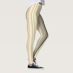 Leggings Caramel Brown Avec Bande Noire Et Blanche