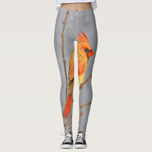 Leggings Cardinal sur la peinture de branche - Art original