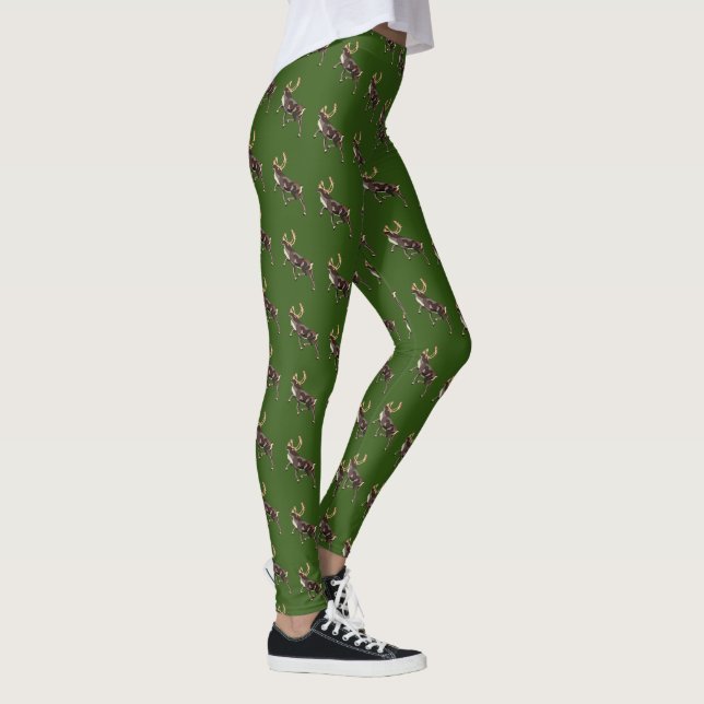 Leggings Caribou/Reindeer d'art populaire (Droite)