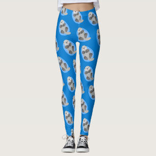 Leggings Caricature bleu loutre de mer joyeux