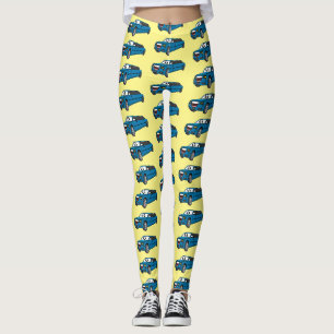 Leggings Caricature de la Limousine bleu mignonne