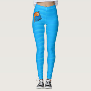 Leggings Caricature de poisson Yin Yang