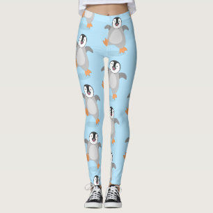 Leggings Caricature de poussin de pingouin mignon et joyeus